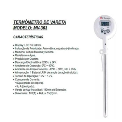 Imagem de Termômetro Digital Vareta Minipa MV-363A