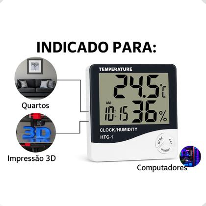 Imagem de Termômetro-Higrômetro Digital Exacto Ambiente Interno