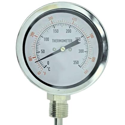 Imagem de Termômetro Inox 0 A 350c 3 Pol. Haste Vertical 20cm Para Fornos