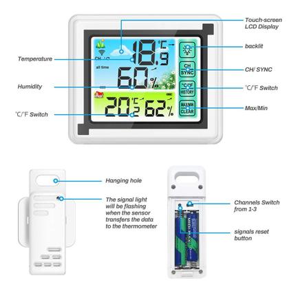 Imagem de Termômetro número um da estação meteorológica sem fio com sensor
