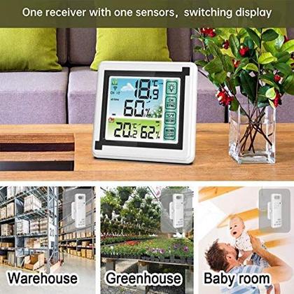 Imagem de Termômetro número um da estação meteorológica sem fio com sensor