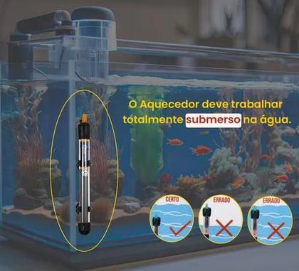Imagem de Termostato Com Aquecedor Ocean Tech Warmer X-6 200w Aquario