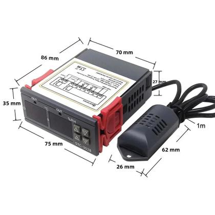 Imagem de Termostato Digital STC-3028 - Controle de Temperatura e Umidade (110V/220V/12V)