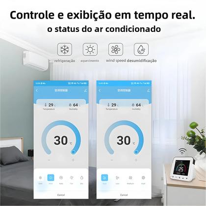 Imagem de Termostato Inteligente WiFi Tuya Controle De Temperatura E Umidade IR Tela Sensível Ao Toque
