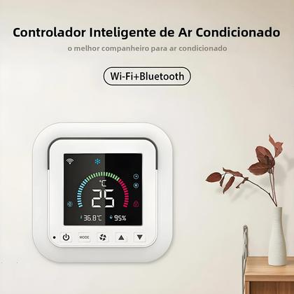 Imagem de Termostato Inteligente WiFi Tuya Controle De Temperatura E Umidade IR Tela Sensível Ao Toque