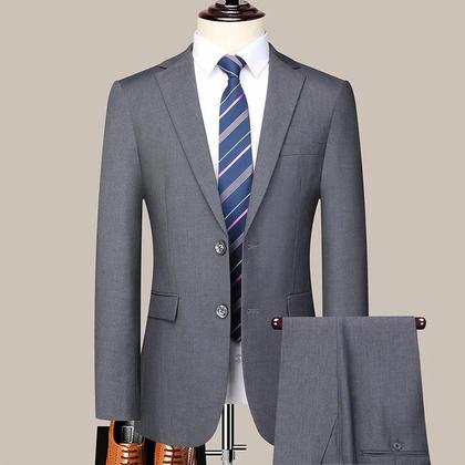 Imagem de Terno De Casamento Masculino Slim Fit Com Dois Botões Estilo Coreano Conjunto Formal De Duas Peças