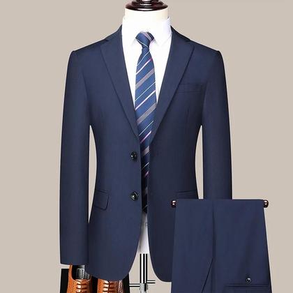 Imagem de Terno De Casamento Masculino Slim Fit Com Dois Botões Estilo Coreano Conjunto Formal De Duas Peças