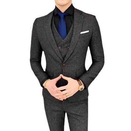 Imagem de Terno Masculino Slim Fit De Três Peças: Colete, Calça E Paletó - Alta Qualidade, Elegante Para