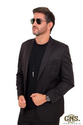 Imagem de Terno Slim Italiano Luxo  Preto  PALETÓ 48 CALÇA  42