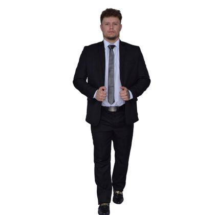 Imagem de Terno Slim Masculino Microfibra Executivo Blazer+calça