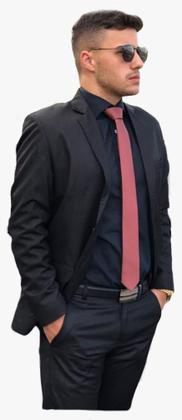 Imagem de Terno Slin Poliviscose -Preto Encerado- Paletó + Calça + Colete + Barato "ENVIO IMEDIATO"