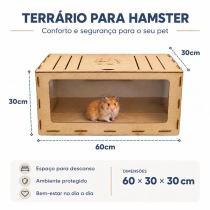 Imagem de Terrario Gaiola Ramster Hamster Roedores 60cm