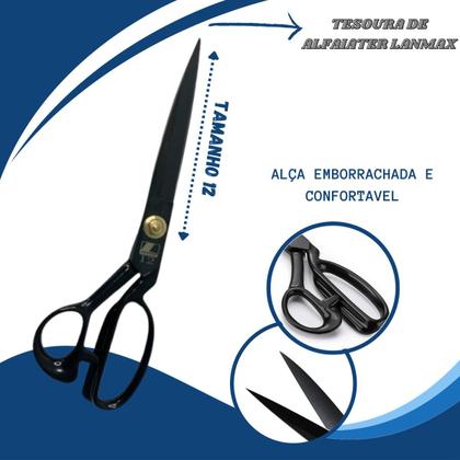 Imagem de Tesoura Alfaiate Costura Profissional 12 Polegada Titanium Lanmax