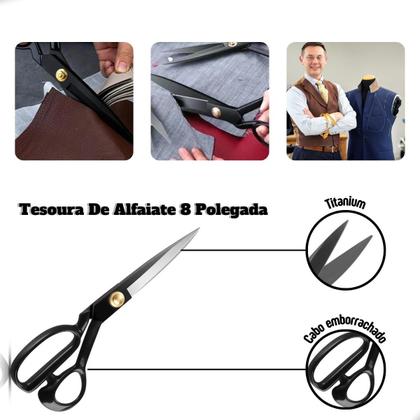 Imagem de Tesoura Alfaiate Costura Titanium Profissional 21,5 Cm Preta