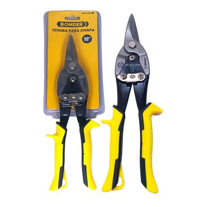 Imagem de Tesoura Alicate Manual Afiado 25cm Para Cortar Chapa Aço Zinco Alumínio Lata Latão - Bomder