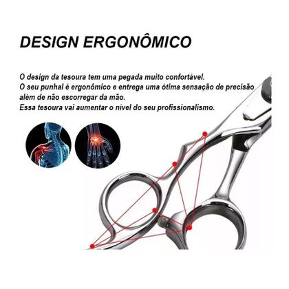 Imagem de Tesoura Cabeleireiro Profissional 6" Aço Inoxidável Barbearia e Salão