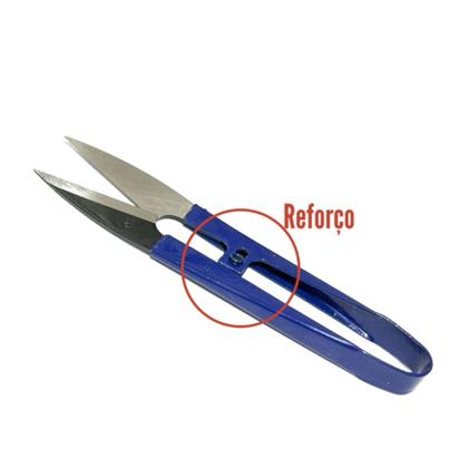 Imagem de Tesoura de arremate tecelão Metal + kit 3 correias para overloque