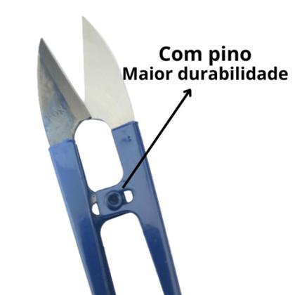 Imagem de Tesoura de arremate tecelão Metal + kit 3 correias para overloque