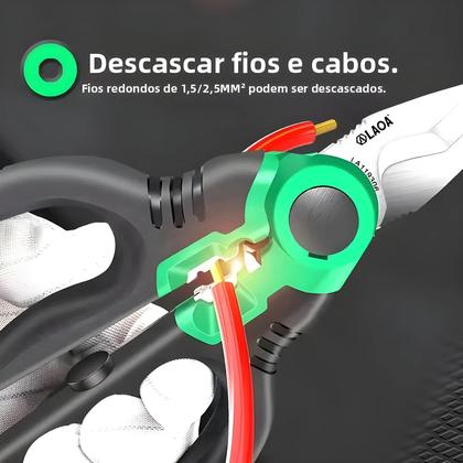 Imagem de Tesoura De Eletricista 6 7 8 Polegadas, Decapador De Fios, Cortador, Crimpador, Tesoura De Cabo Com