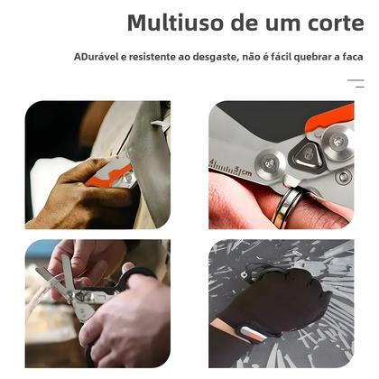 Imagem de Tesoura de Emergência Dobrável e Portátil - Multifuncional para Primeiros Socorros