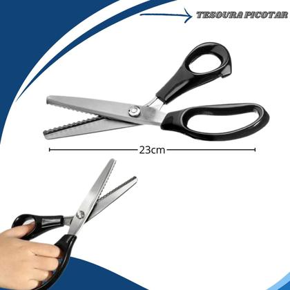 Imagem de Tesoura De Picotar Escalope Corte Arredondado Profissional
