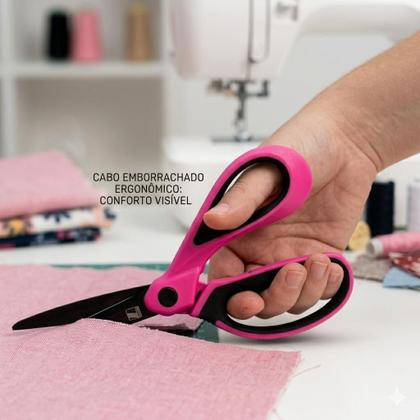 Imagem de Tesoura De Titanium 8,5 Polegadas (21cm)corte E Costura Rosa