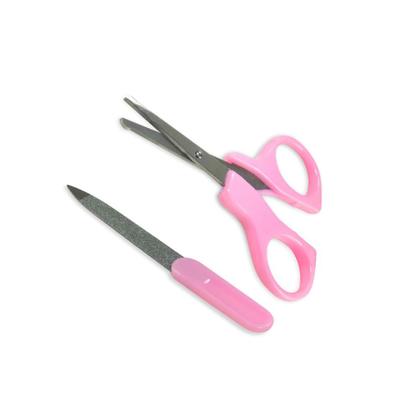 Imagem de Tesoura e Lixa para Unhas Pais e Filhos - Rosa