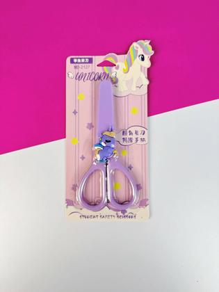 Imagem de Tesoura Escolar C/Capa Protetora Unicórnio MD-2127