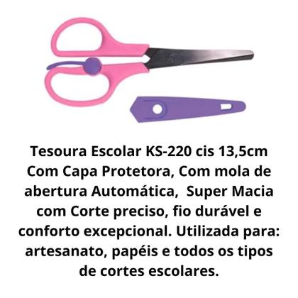 Imagem de Tesoura escolar cis ks-220 13,5cm c/capa protetora