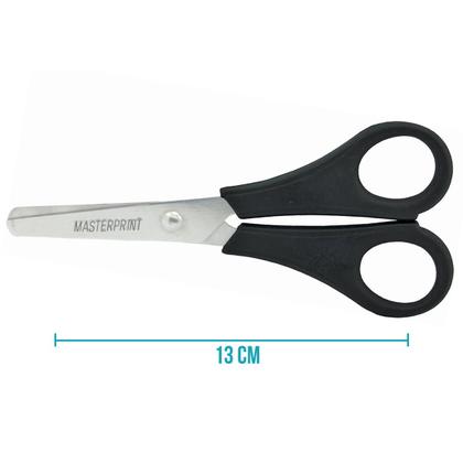 Imagem de Tesoura Escolar Multiuso 13cm Lâmina de Aço Inox e Corpo Plástico Masterprint MP502