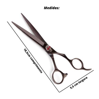 Imagem de Tesoura Fio Navalha Anatomic Caveira Black 6.5 - Marco Boni