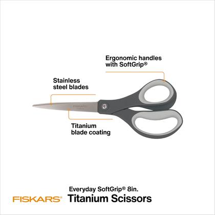 Imagem de Tesoura Fiskars Comfort Grip Titanium 8 polegadas - Cinza