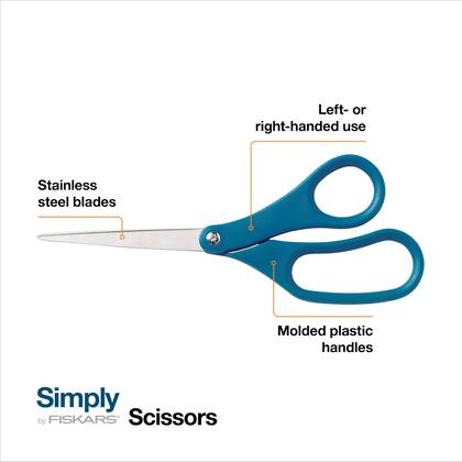 Imagem de Tesoura Fiskars de 8 polegadas para escritório em aço inoxidável azul