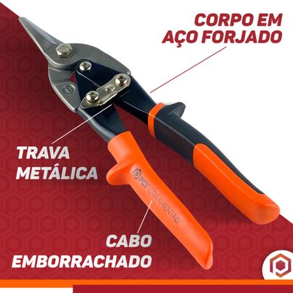 Imagem de Tesoura Manual Para Cortar Chapa Corte Reto Profissional 10'