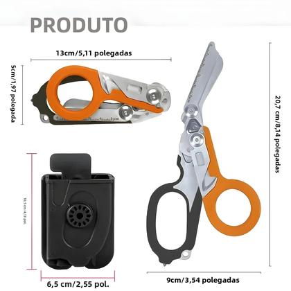 Imagem de Tesoura Multifuncional Raptor de Emergência com Coldre - Compatível com Disjuntor