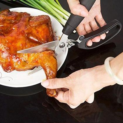 Imagem de Tesoura Multiuso Aço Inox Prime Com Trava Ideal para Frango e Peixes - Tuut