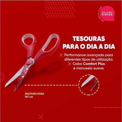 Imagem de Tesoura multiuso - rosa 7.75" / 19.7 cm