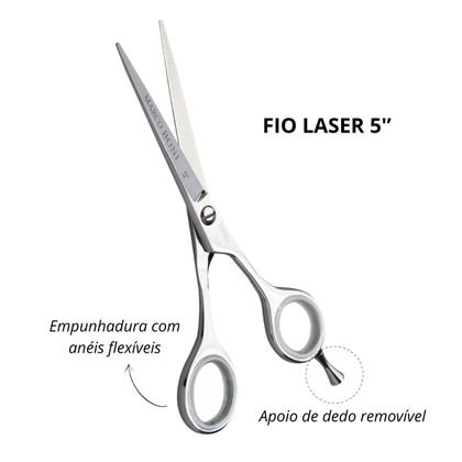 Imagem de Tesoura Profissional Para Cabelos Fio Laser 5" Marco Boni