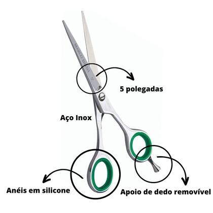 Imagem de Tesoura Profissional Para Cabelos Fio Liso 5 Inox Marco Boni