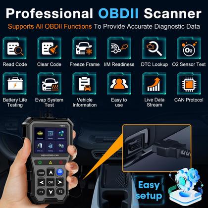 Imagem de Testador de Bateria de Carro OBD2 AMTIFO YM519 - Scanner Automático