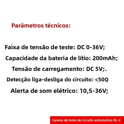 Imagem de Testador De Circuito Automotivo DC 0-36V Com Luz LED, Sensor De Pulso, Ferramenta De Diagnóstico