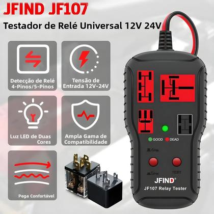 Imagem de Testador De Relé Automotivo Universal 12V 24V Com Luz Indicadora LED, Ferramenta De Diagnóstico Para