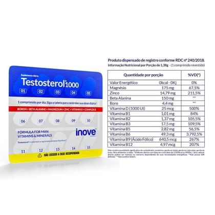 Imagem de Testosterol 1000 Inove Nutriton Força, Energia e Alto Rendimento com Ativos Naturais