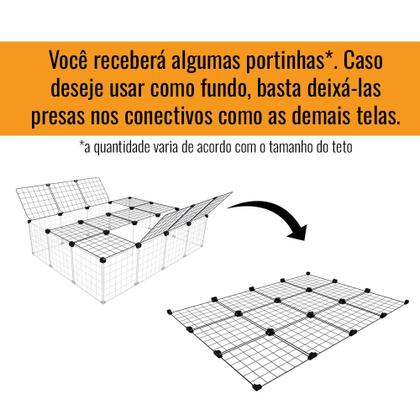 Imagem de Teto ou Fundo para Cercado Aramado Pet 90x120cm com Telas e Conectivos
