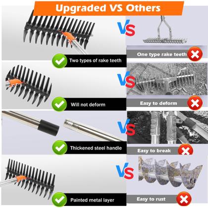 Imagem de Thatch Rake SATXTREM com dentes de aço atualizados de 15 polegadas