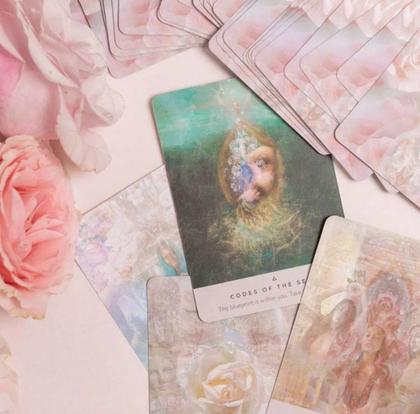 Imagem de The Rose Oracle Deck Em Lata Com Bordas Rosas Oráculo Da Rosa Baralho de Cartas de Tarô