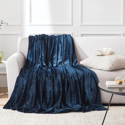 Imagem de Throw Blanket Hansleep Flannel Fleece Twin 150x200cm azul marinho