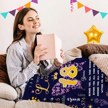 Imagem de Throw Blanket Paihvcn, presentes de aniversário de 18 anos para meninas de 60 x 50 polegadas