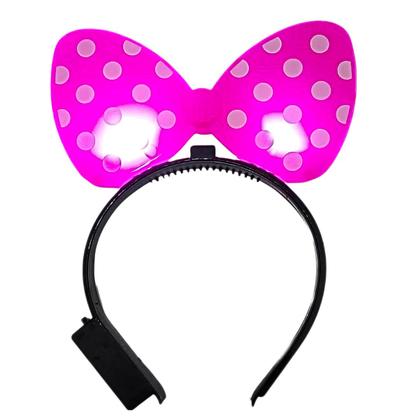 Imagem de Tiara Arco Minnie Com Luz LED Pisca Pisca Festa Fantasia Infantil Adulto Acessório