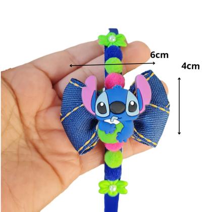 Imagem de Tiara Arco Stitch Pompom Flor Menina Cabelo Infantil